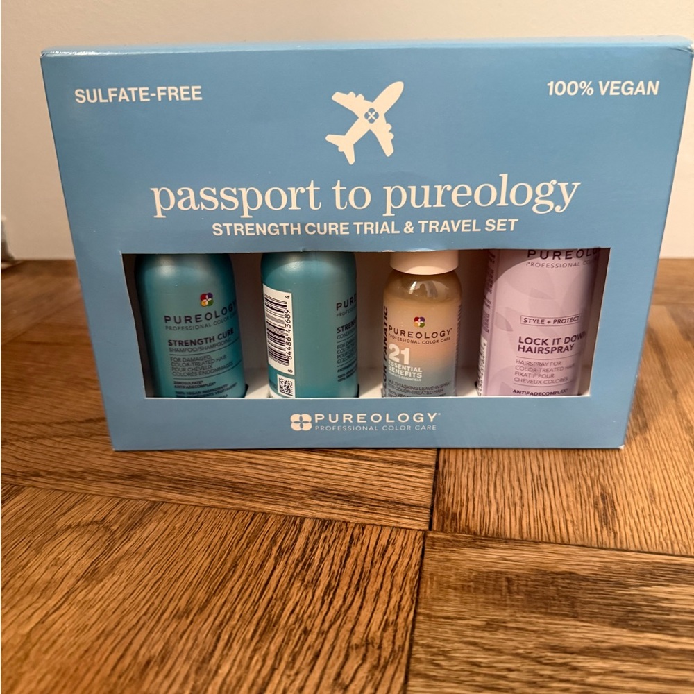 Pureology Strength Cure Travel Set with Blue and Pink Bottles